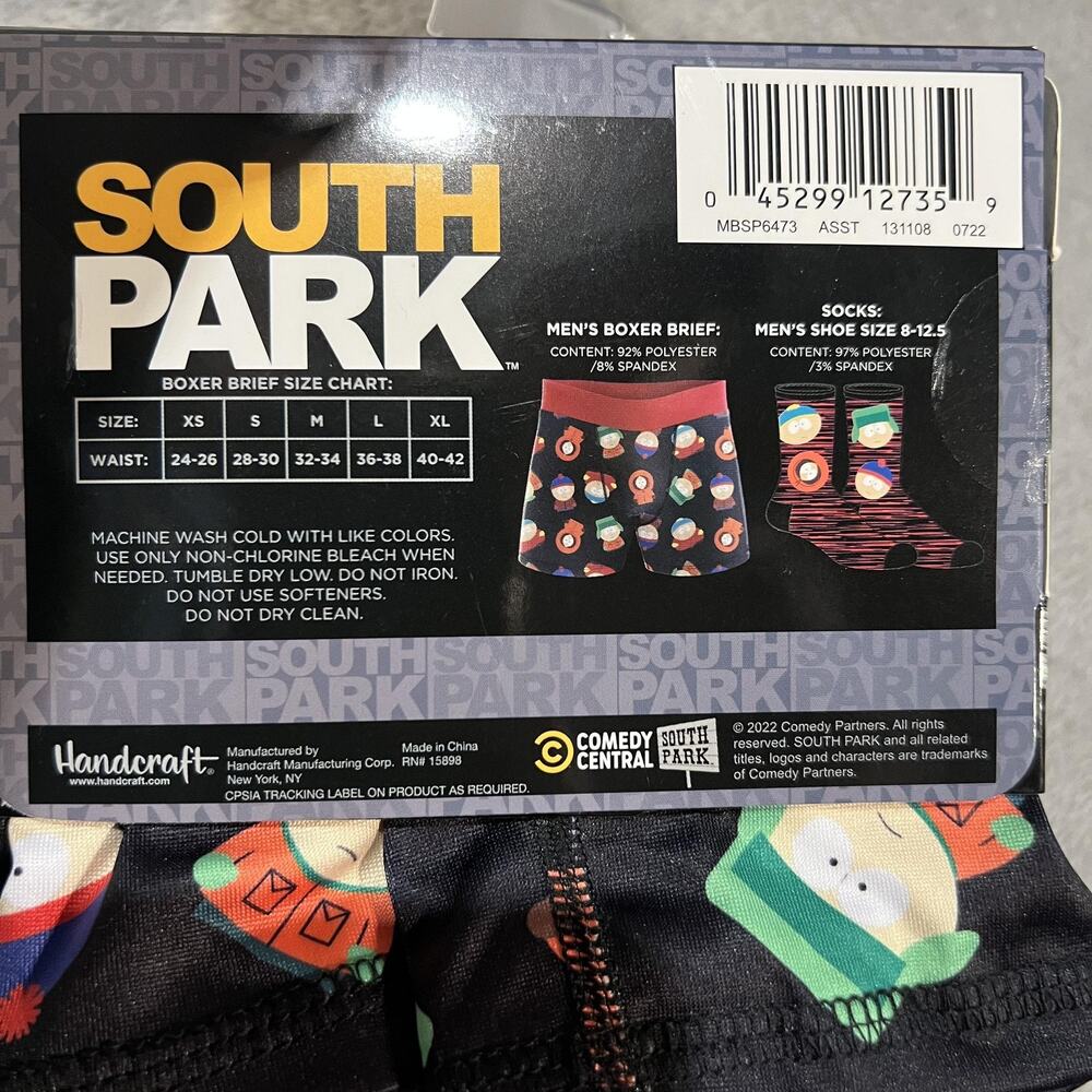 South Park Boxer Briefs Socks Set Mens Large Cartman Kyle Stan Kenny Comedy - Picture 4 of 4
